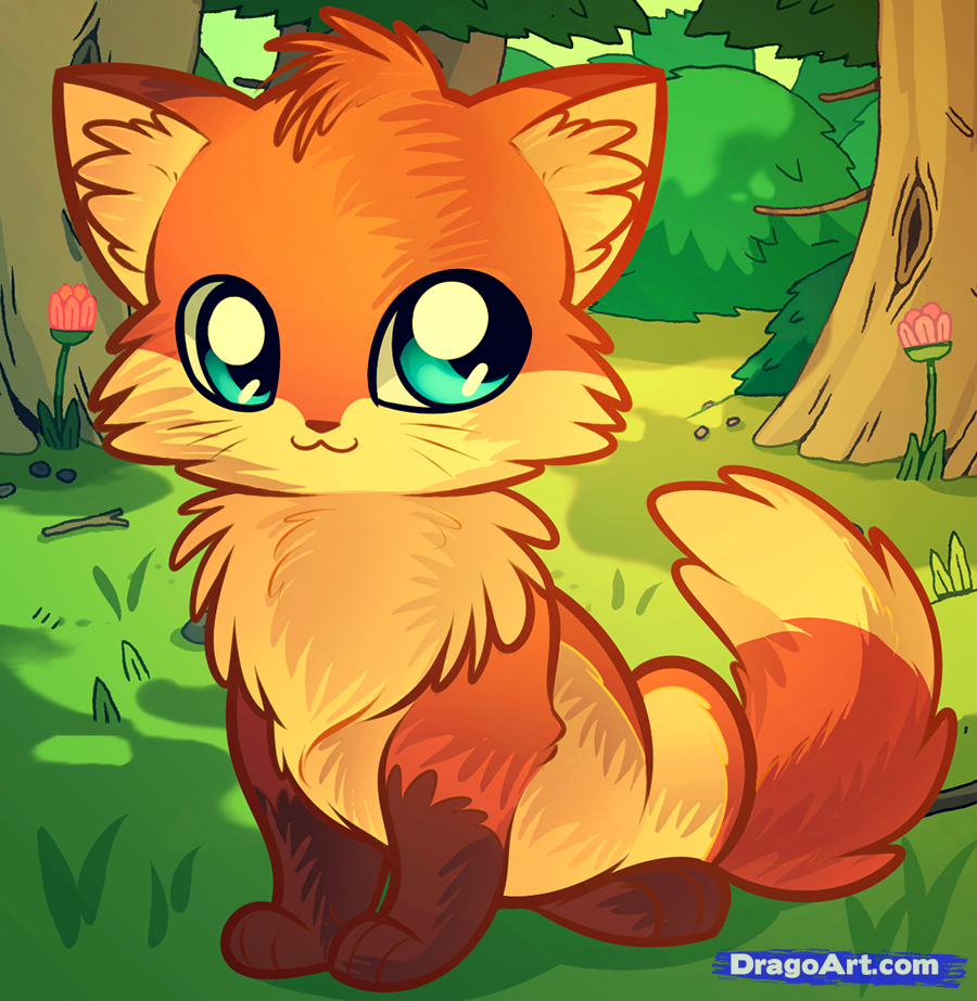 900x923 How To Draw An Anime Fox, Step - Anime Animals Drawings