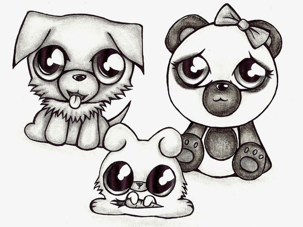 1024x768 images of cutememals pictures to draw remarkable anime animals - Anime Animals Drawings