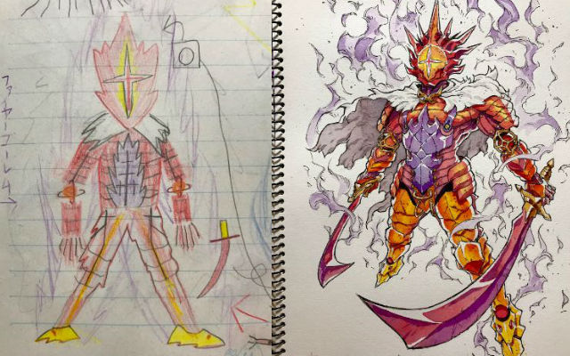 640x400 Part Professional Anime Artist Turns His Sons' Sketches Into - Anime Art Drawings