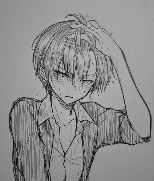 500x588 Image About Boy In Doodlessketches - Anime Boy Drawing
