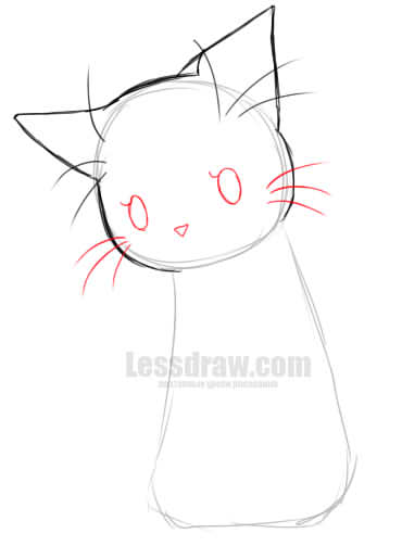 370x503 How To Draw Anime Cat Easy Lessdraw - Anime Cat Drawing