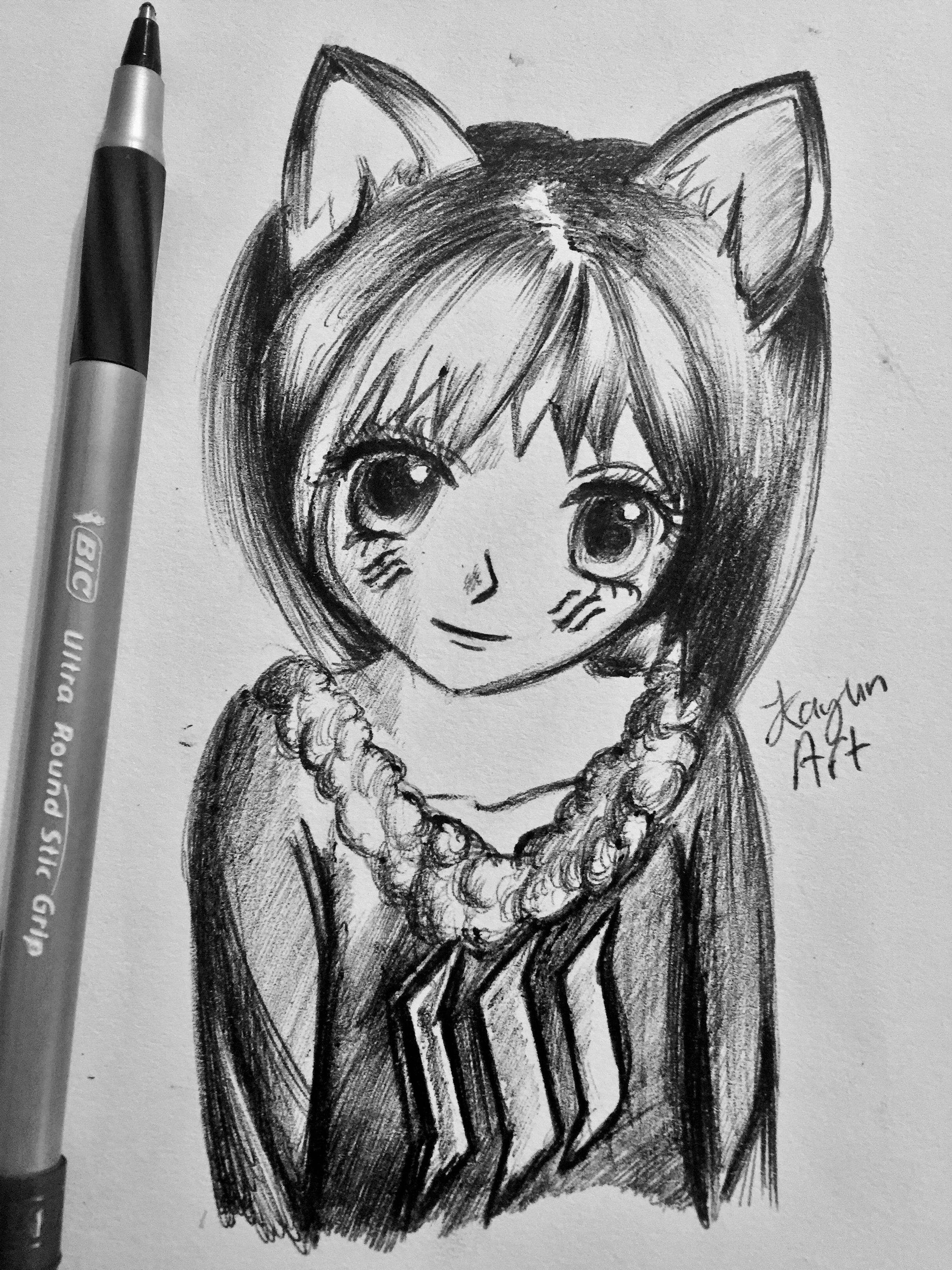 2448x3264 Anime Cat Girl Drawing - Anime Cat Girl Drawing