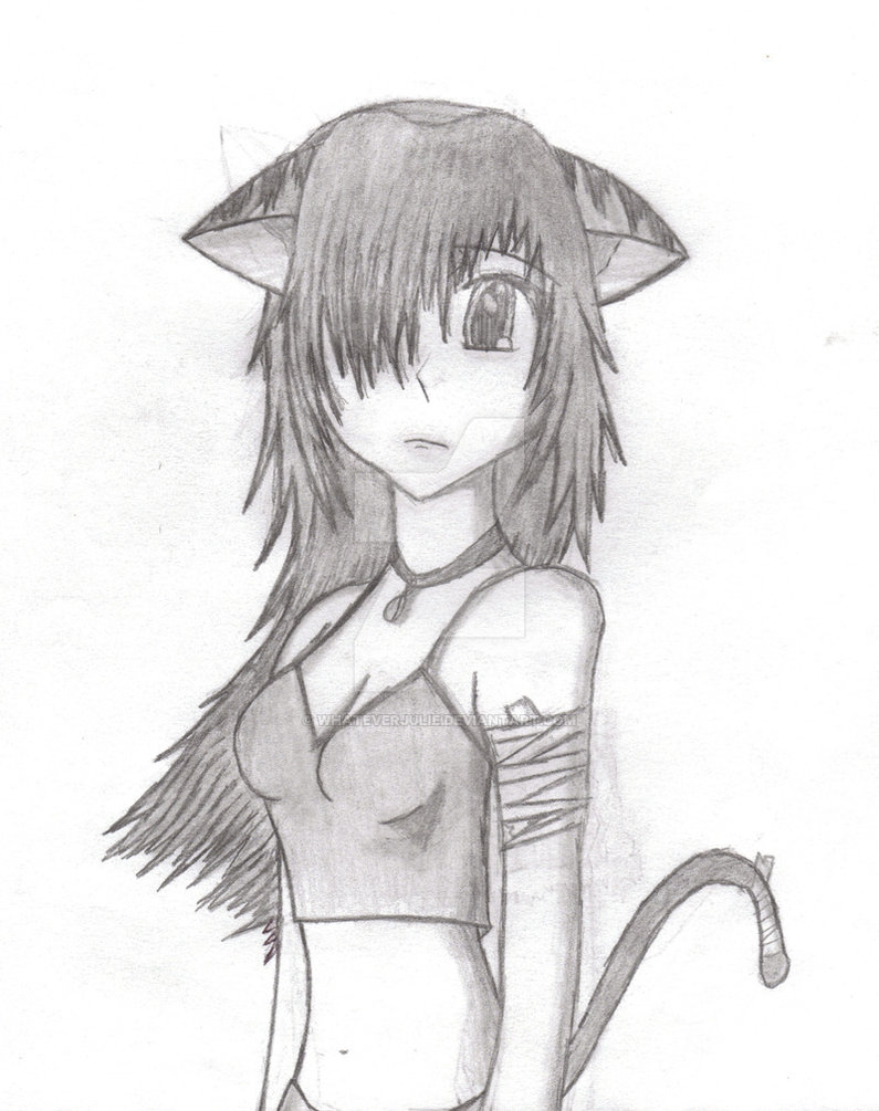 795x1005 Anime Cat Girl Drawing Easy Anime Cat Girlwhateverjulie - Anime Cat Girl Drawing