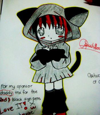 350x400 Anime Cat Girl - Anime Cat Girl Drawing