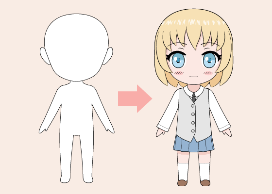 560x400 how to draw chibi anime character step - Anime Chibi Drawing