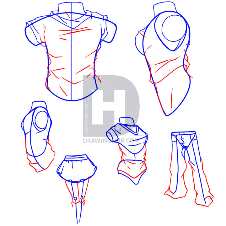 720x720 how to draw anime clothes, step - Anime Clothes Drawing