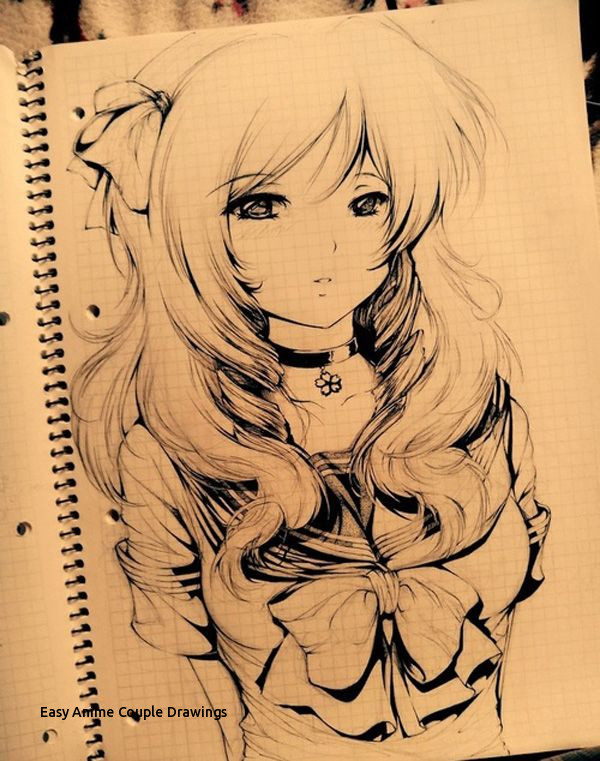 600x761 Easy Anime Couple Drawings Beautiful Anime Drawings - Anime Couple Drawing