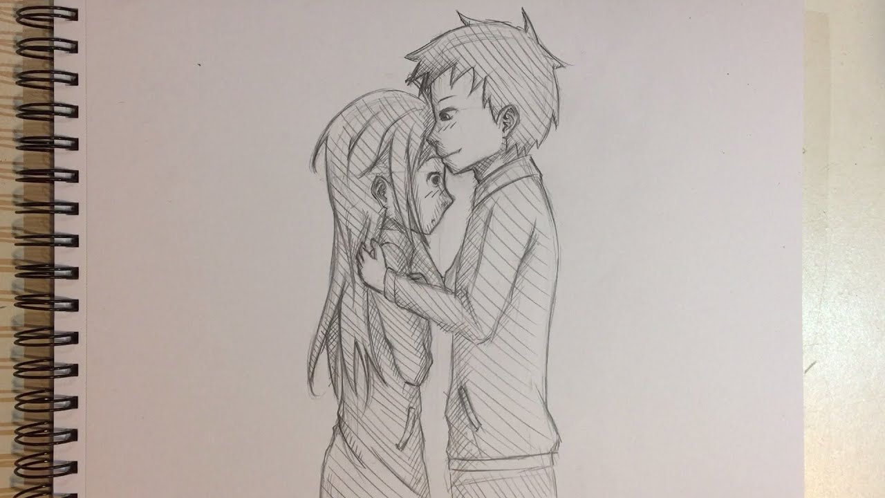 How To Draw Anime Couple Kissing - Anime Couple Drawing. 