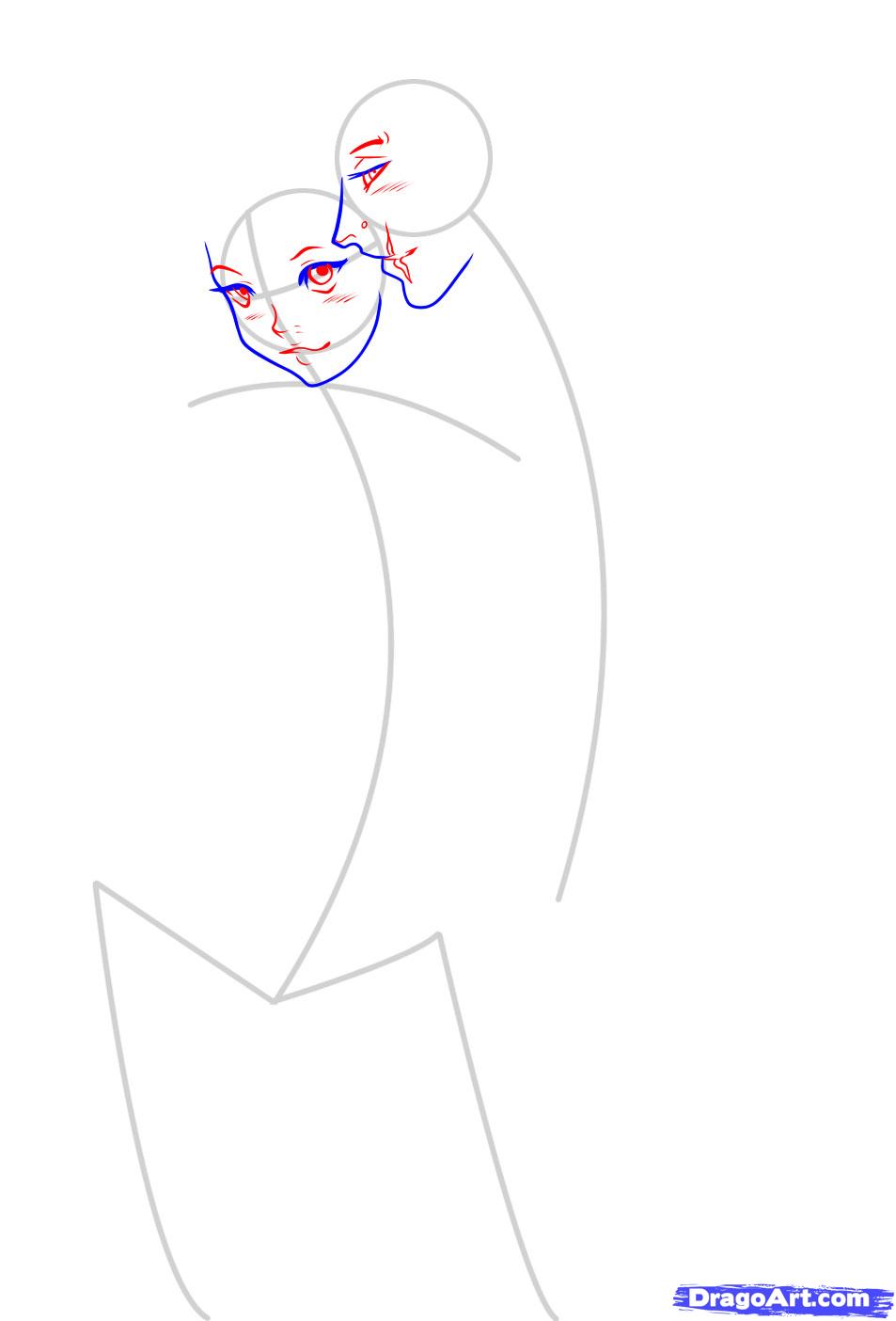 953x1404 How To Draw An Anime Couple, Step - Anime Couple Drawing