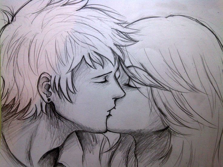 Anime Couple Kissing Drawing At Paintingvalley Com Explore