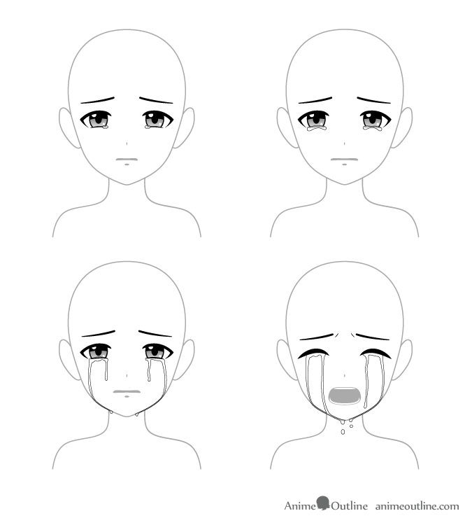 Anime Crying Drawing