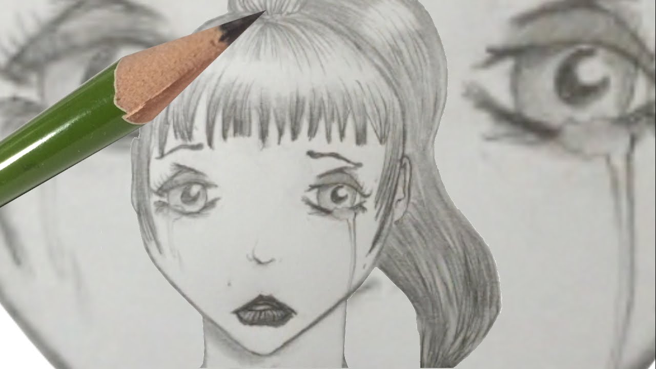 1280x720 How To Draw Anime Girl Crying - Anime Crying Drawing