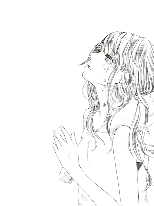 500x667 Sad Anime Manga On We Heart It - Anime Crying Drawing