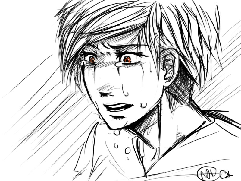 800x600 Anime Boy Crying Sketch - Anime Crying Drawing