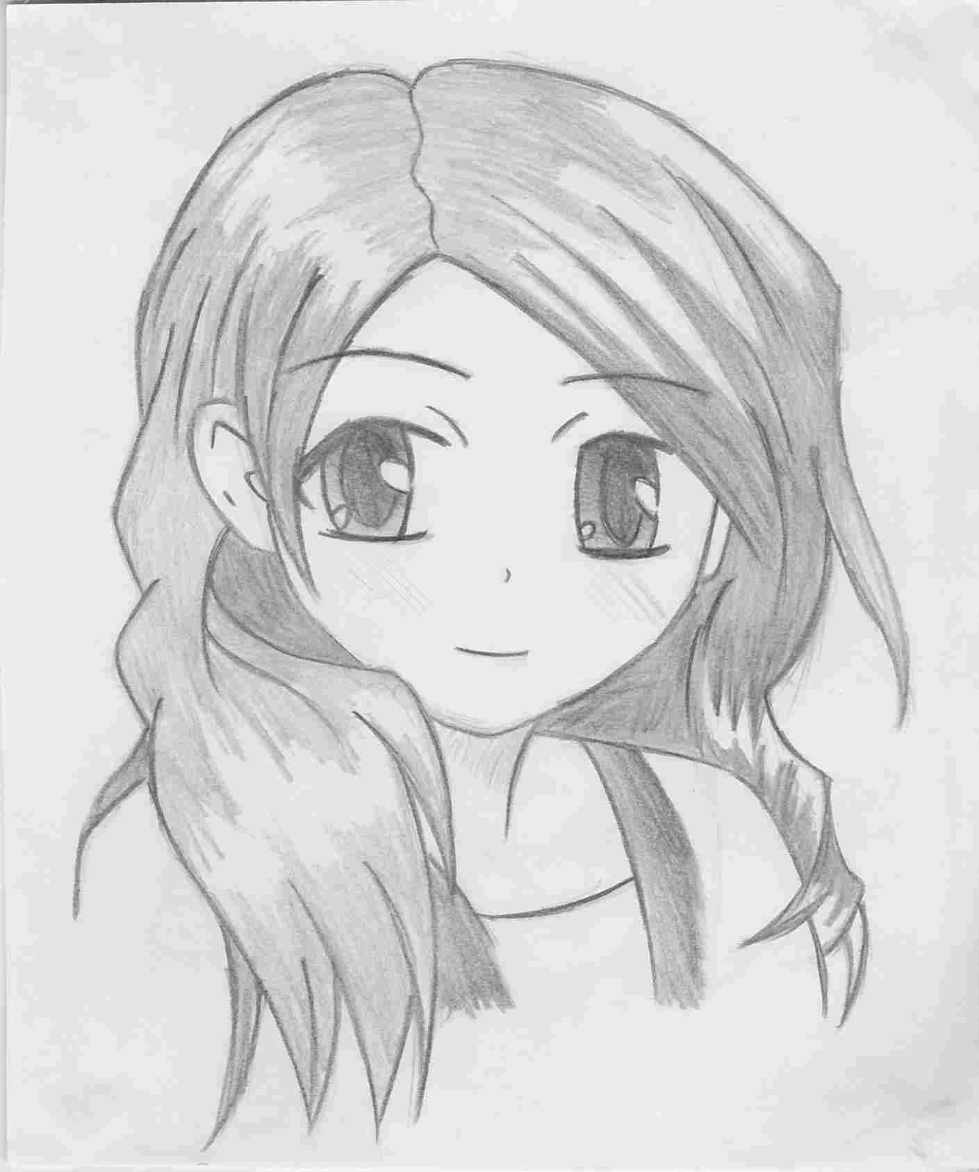 Drawing Easy Anime Drawings Girl Cute