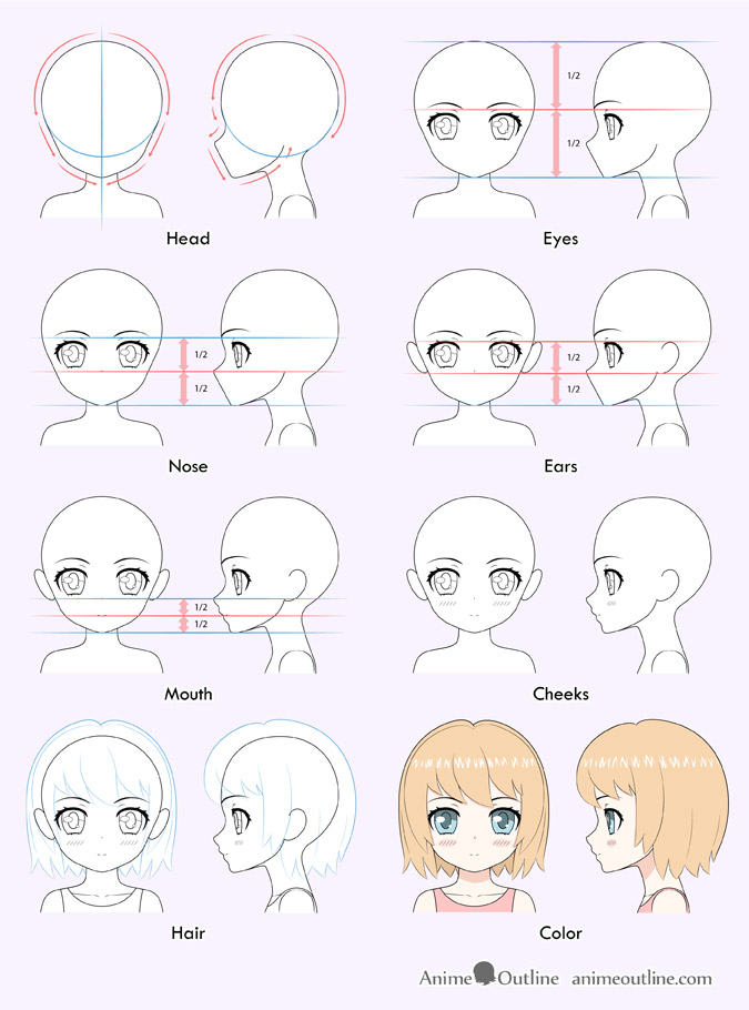 675x910 How To Draw A Cute Anime Girl Step - Anime Cute Girl Drawing