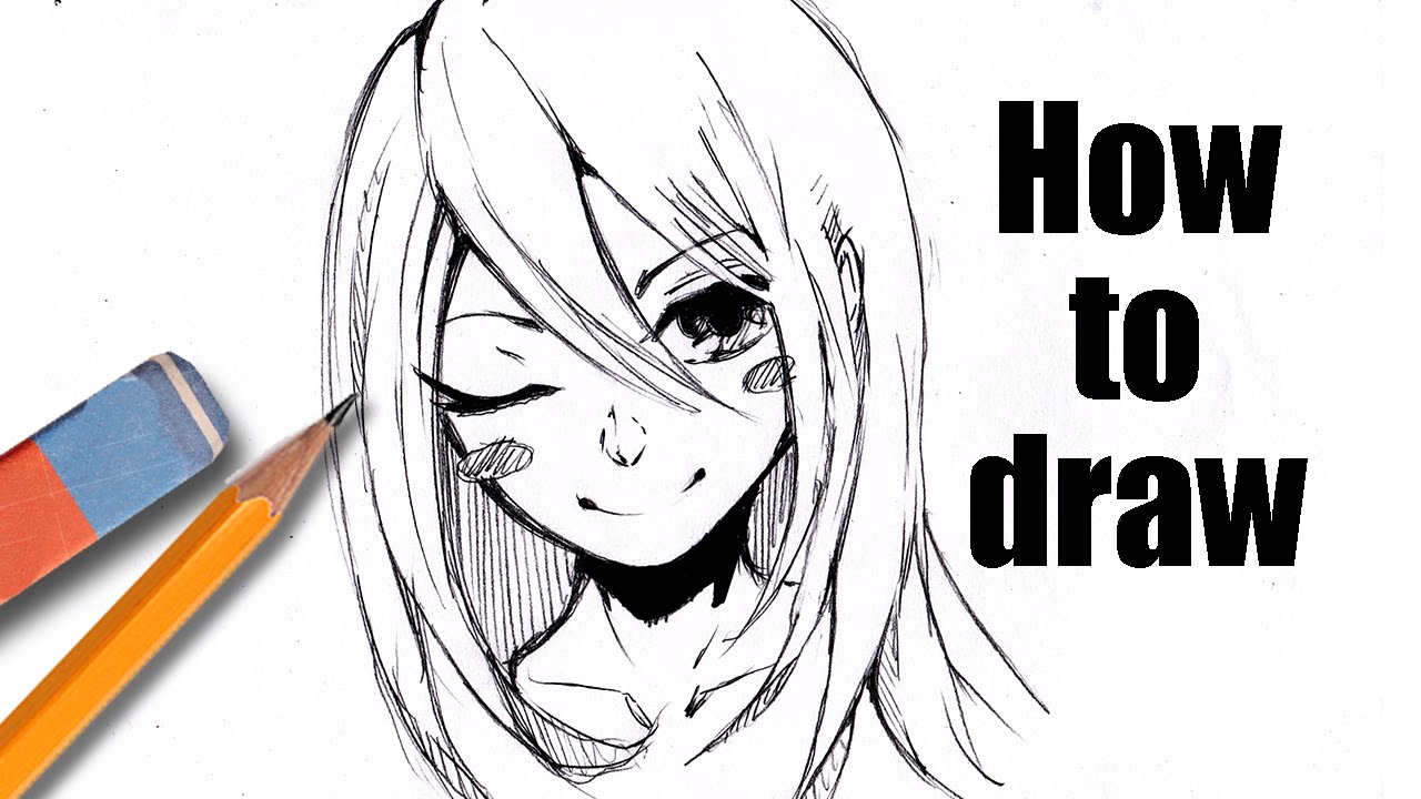 1280x720 How To Draw A Cute Manga Girl - Anime Cute Girl Drawing