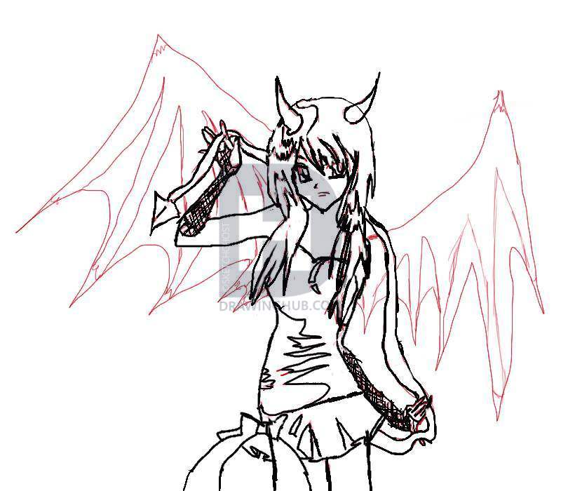 Download Anime Devil Girl Coloring Pages