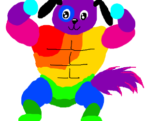 300x250 buff rainbow anime dog drawing - Anime Dog Drawing