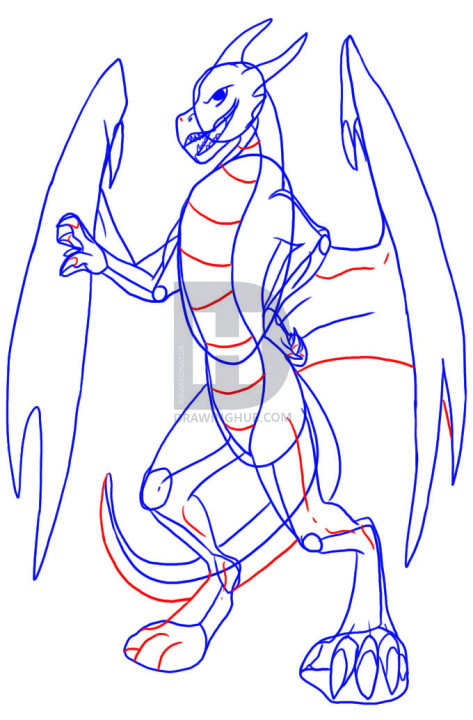 473x720 How To Draw An Anime Dragon, Step - Anime Dragon Drawing