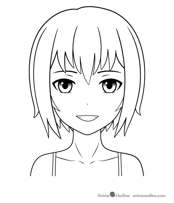 Anime Drawing Outline at PaintingValley.com | Explore collection of ...