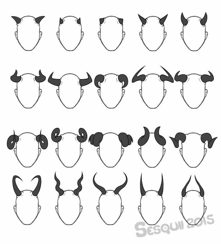 736x814 Horns How To Draw Mangaanime Tattoo - Anime Drawing Templates