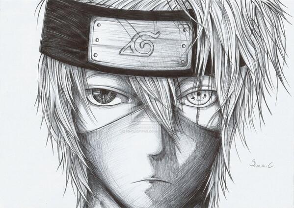 599x425 Anime Drawings On Twitter Kid Kakashi Drawing - Anime Drawings