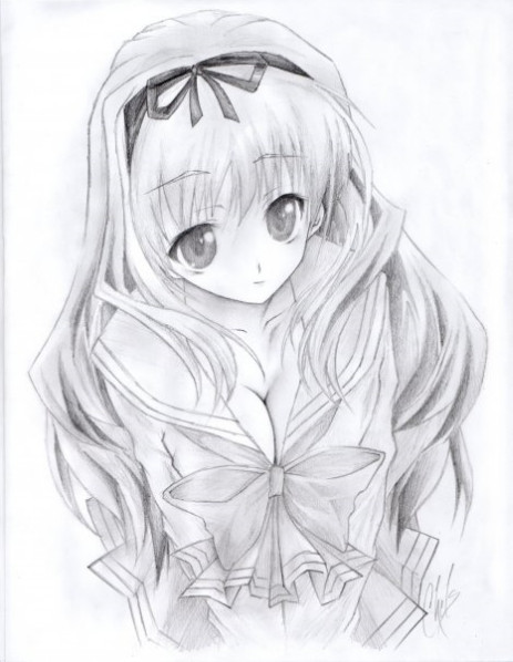 463x598 School Anime Drawing Anime School Girl Chellsea - Anime Drawings For Kids
