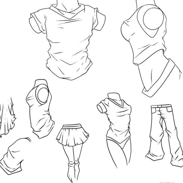736x736 easy to draw anime clothes how to draw study clothes wrinkles - Anime Dress Drawing