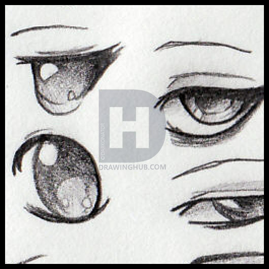 530x530 Drawing Anime Eyes, Step - Anime Eyes Drawing