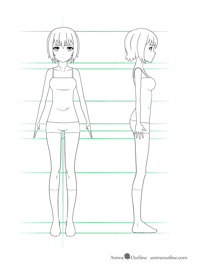 675x910 How To Draw Anime Girl Body Step - Anime Full Body Drawing