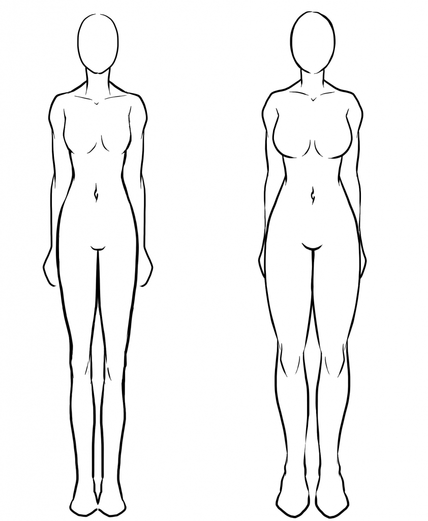 842x1024 Girl Images To Draw Anime Full Body - Anime Girl Body Drawing
