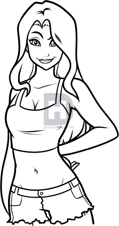 379x720 How To Draw An Anime Girl Body, Step - Anime Girl Body Drawing