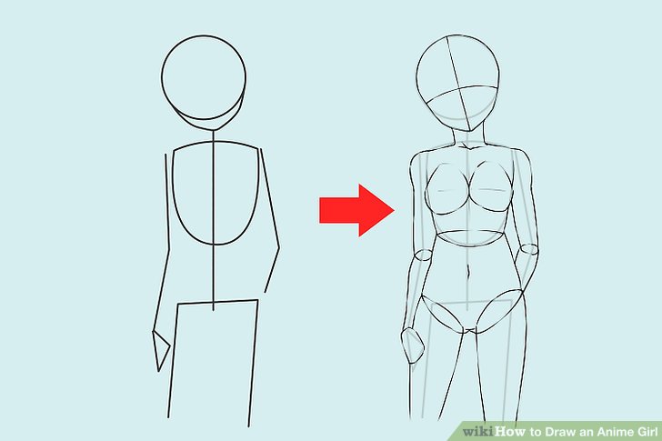 728x485 Ways To Draw An Anime Girl - Anime Girl Body Drawing