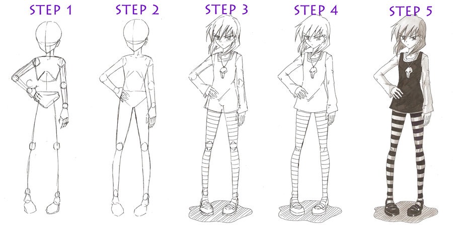 900x447 The Complete Guide On Drawing An Anime Girl - Anime Girl Body Drawing