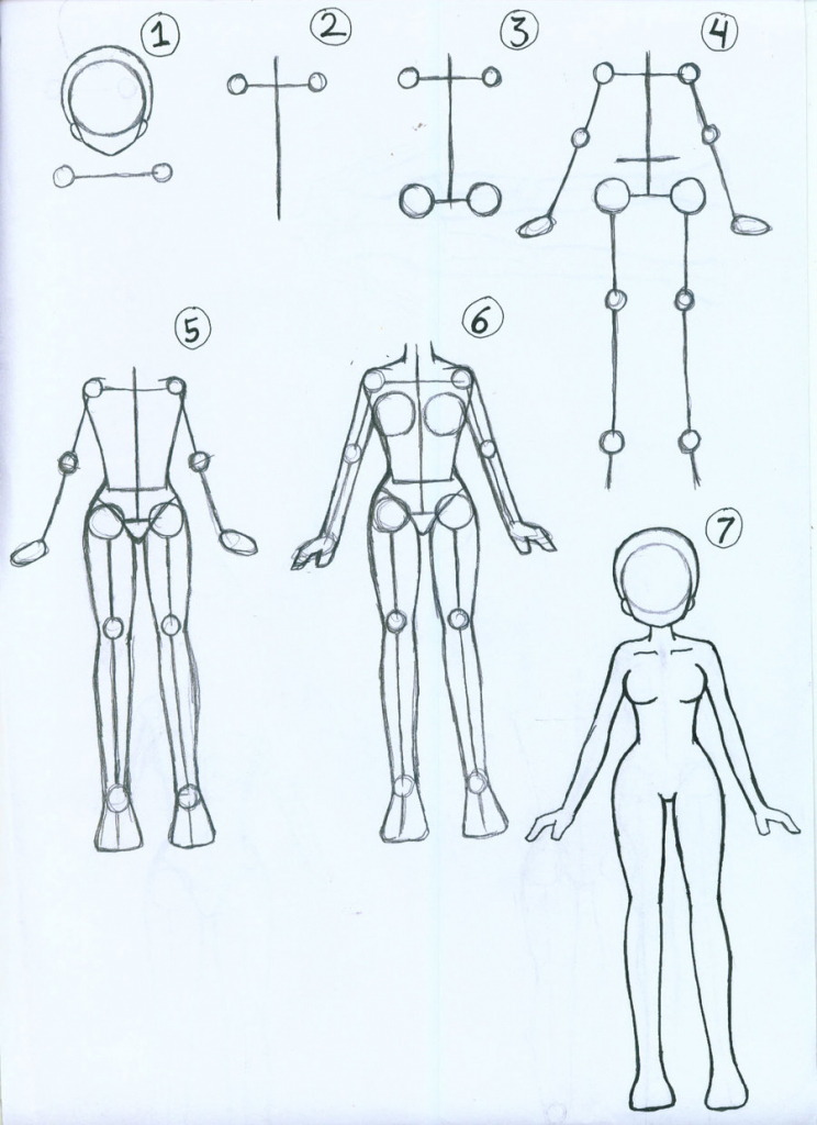744x1024 Anime Sketch Body - Anime Girl Body Drawing