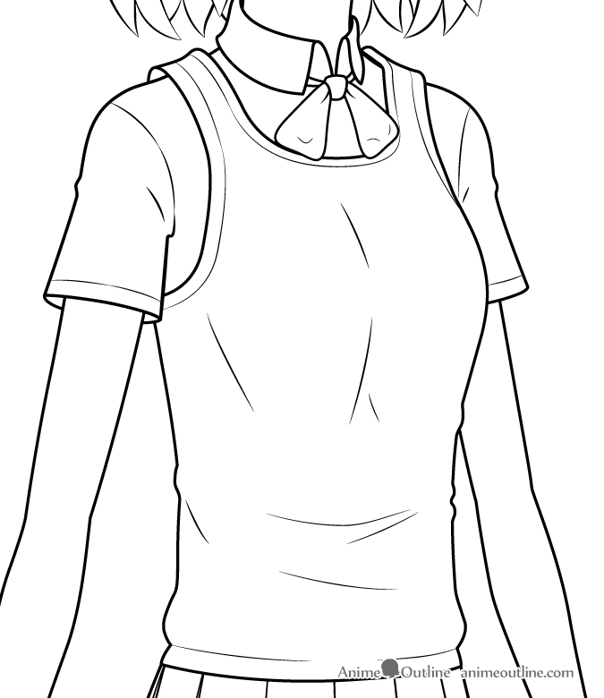 675x780 How To Draw An Anime School Girl In Steps - Anime Girl Clothes Drawing