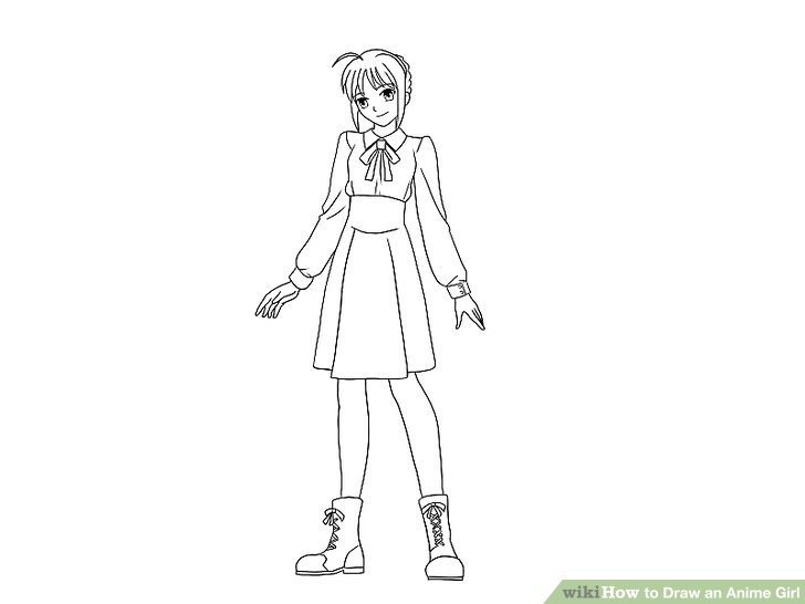 728x546 Ways To Draw An Anime Girl - Anime Girl Clothes Drawing