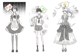 320x213 A Random Drawing Of Three Male People Wearing Typical Girl - Anime Girl Clothes Drawing