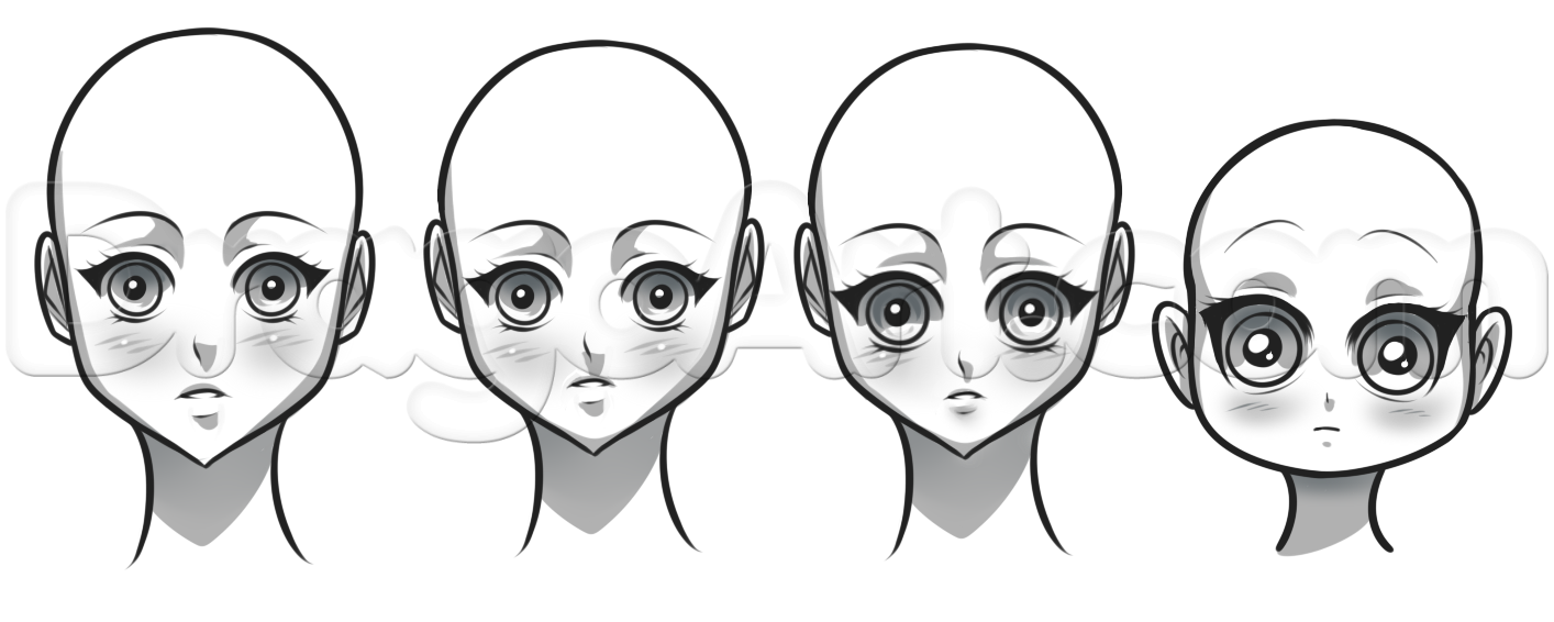 Anime Girl Face Sketch Step By Step