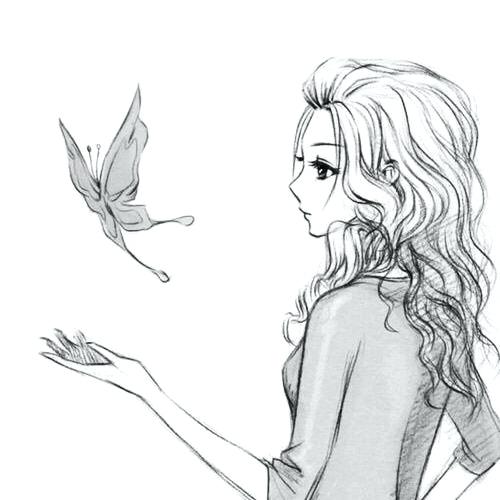 500x500 Sketch Anime Girl Easy Iphytech - Anime Girl Drawing Ideas