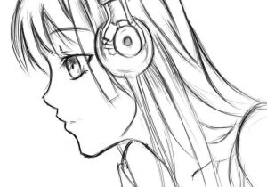 300x210 Anime Girl Side Face Drawing - Anime Girl Face Drawing