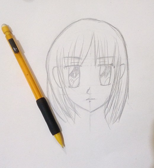 520x566 How To Draw An Anime Girl Face - Anime Girl Face Drawing