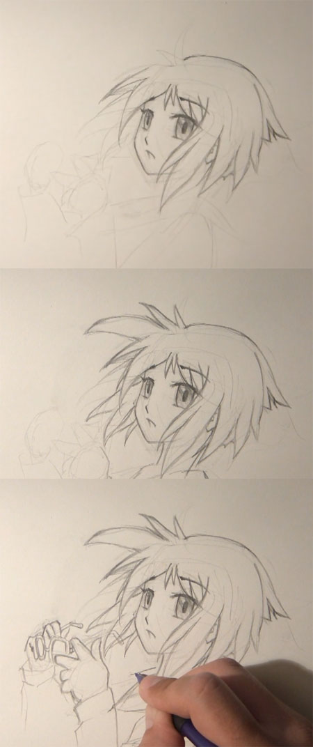 450x1072 How To Draw Anime Face - Anime Girl Face Drawing