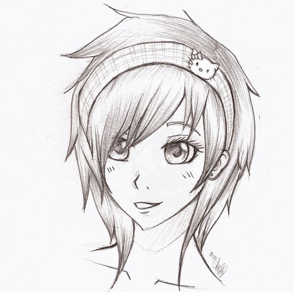 Anime Girl Face Drawing at PaintingValley.com | Explore collection of ...