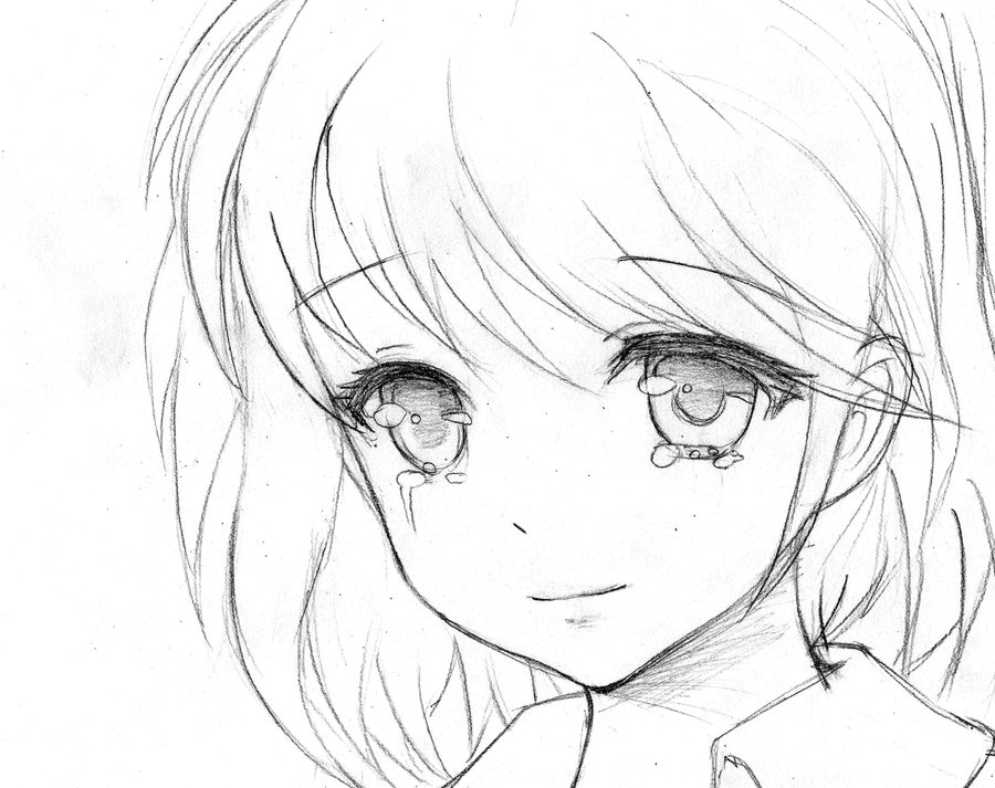 Anime Girl Face Drawing at PaintingValley.com | Explore collection of