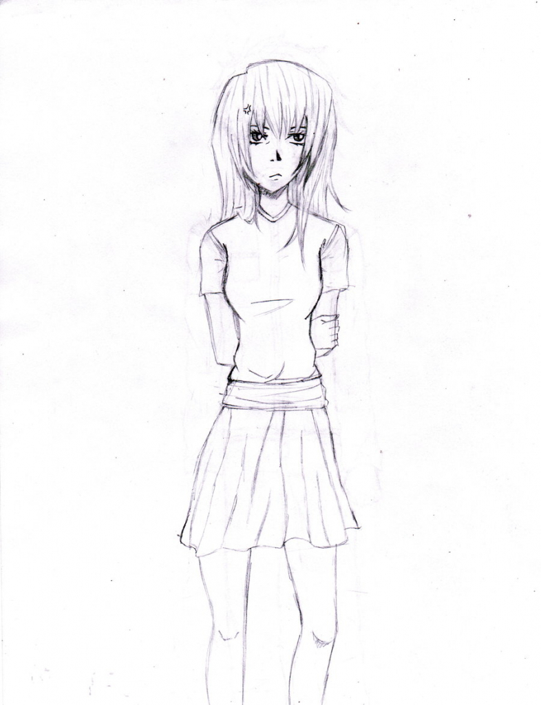 Anime Girl Full Body Drawing At Paintingvalley Com Explore Collection