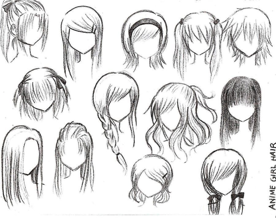 Anime Girl Hair Drawing At Paintingvalley Com Explore Collection