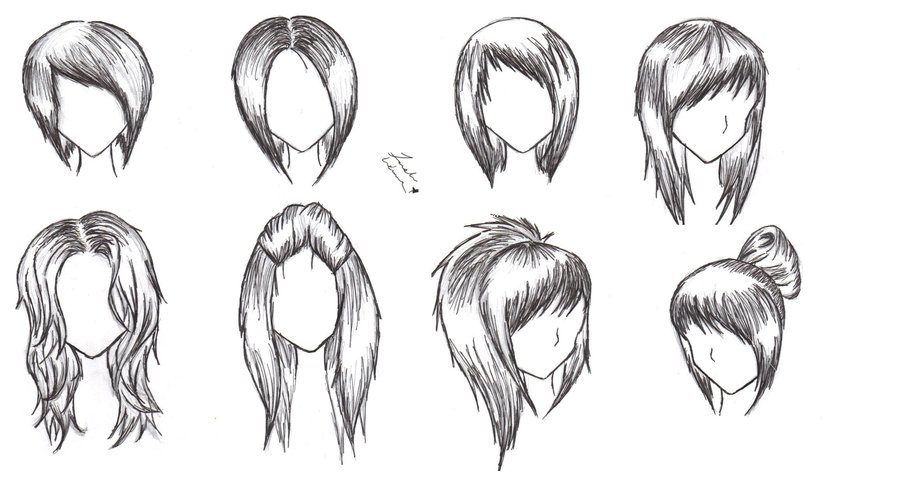 Anime Girl Hair Drawing At Paintingvalley Com Explore Collection