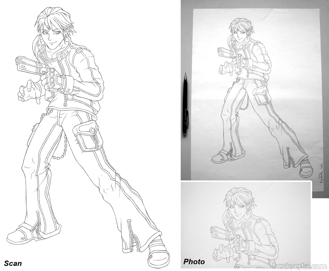 1353x1115 Ben Anime Guy Pencil Drawing - Anime Guy Drawing